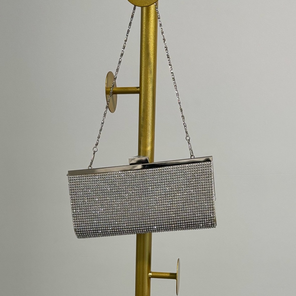 BLOSSOM COLLECTION Elegant Silver Clutch Bag